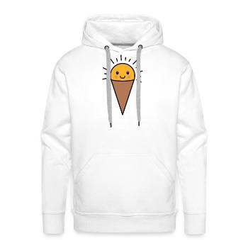 Cheerful Ice Cream Cone - Men's Premium Hoodie - white - Front - Liam (192cm)