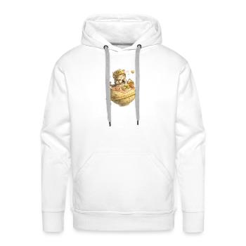Lunchocat on Moon Cheese - Men's Premium Hoodie - white - Front - Liam (192cm)