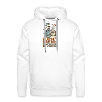 Skeleton Nurse Caffeine Night Shift - Men's Premium Hoodie - white - Front - Liam (192cm)