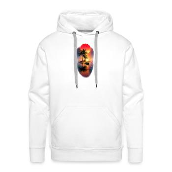 Sunset Island Palm Escape - Men's Premium Hoodie - white - Front - Liam (192cm)