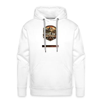Find Me Outside Mountain Badge - Men's Premium Hoodie - white - Front - Liam (192cm)