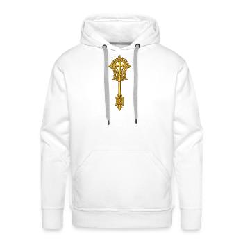 Lalibela Cross by Marlaq Fashion - Men's Premium Hoodie - white - Front - Liam (192cm)