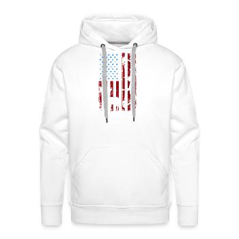 Patriotic deer hunter Elk usa flag deer hunting - Men's Premium Hoodie - white - Front - Liam (192cm)