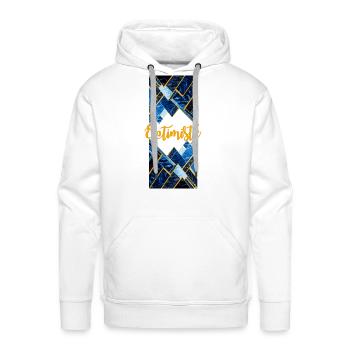 OPTIMISTIC - Men's Premium Hoodie - white - Front - Liam (192cm)