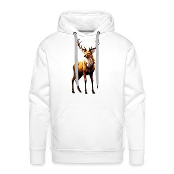 A pixel art of a Stag - Men's Premium Hoodie - white - Front - Liam (192cm)