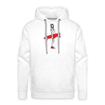 Longboard - Men's Premium Hoodie - white - Front - Liam (192cm)