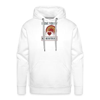 I Love You by My Heartbeats - Men's Premium Hoodie - white - Front - Liam (192cm)
