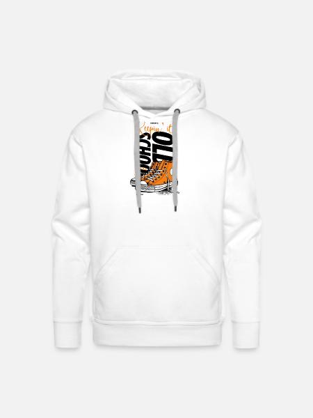 Vibrant Orange Sneakers Illustration - Men's Premium Hoodie - white