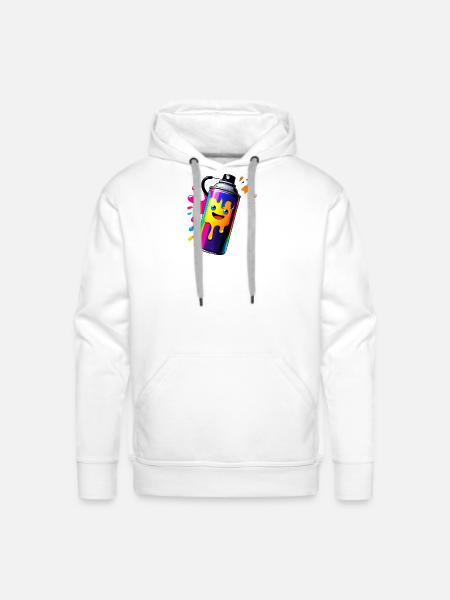 Rainbow Spray Paint Mascot - Men's Premium Hoodie - white