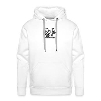 Lazy Tech - Men's Premium Hoodie - white - Front - Liam (192cm)