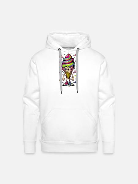 Cosmic Cone Creature - Men's Premium Hoodie - white