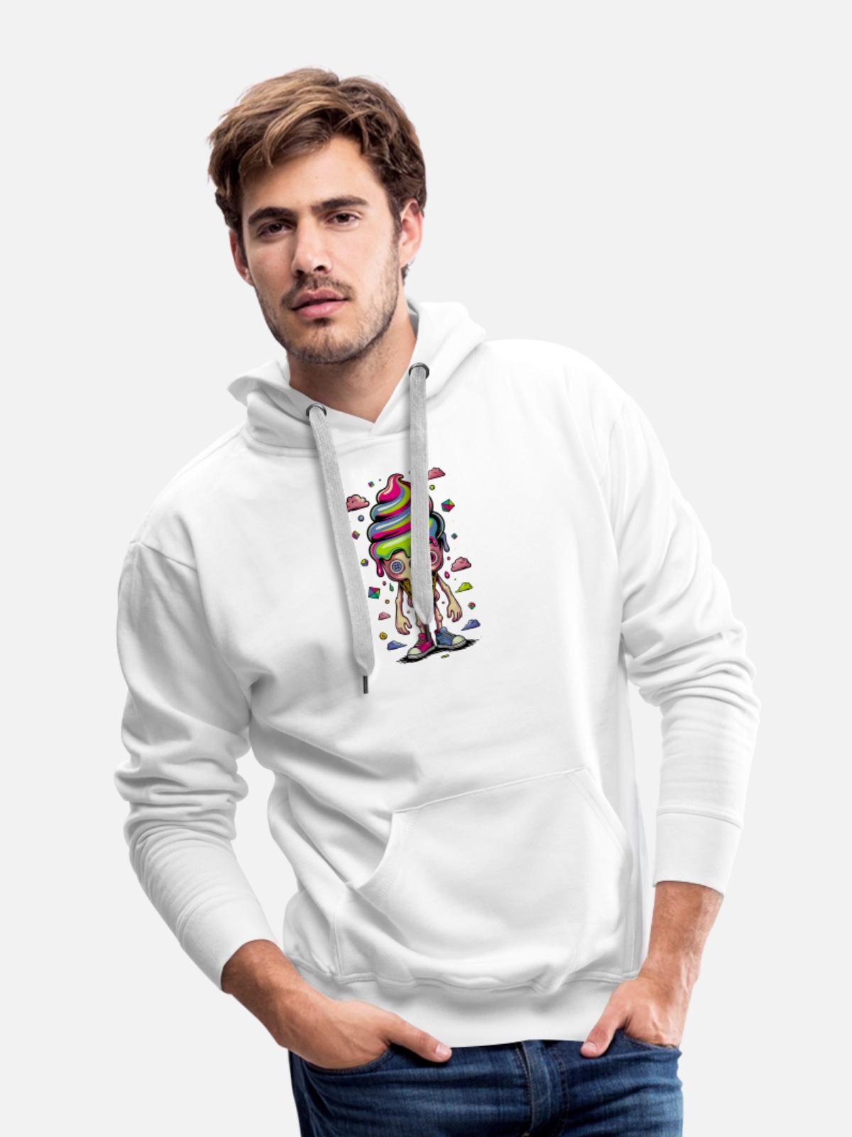 Cosmic Cone Creature - Men's Premium Hoodie - white - Front - Liam (192cm)