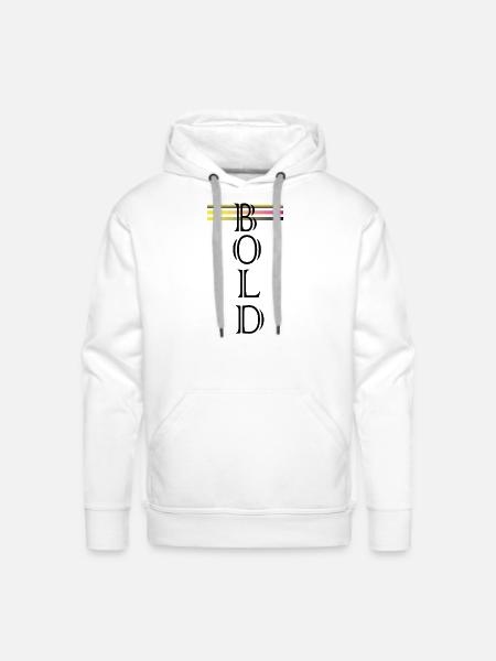BOLD (vertical) - Men's Premium Hoodie - white
