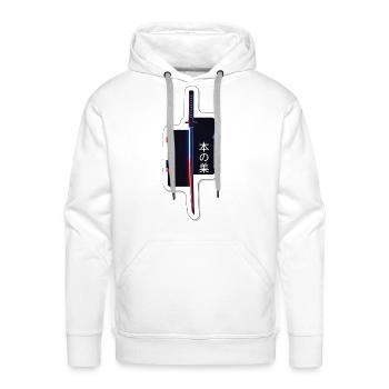 Glitch Katana Cyberpunk Streetwear - Men's Premium Hoodie - white - Front - Liam (192cm)