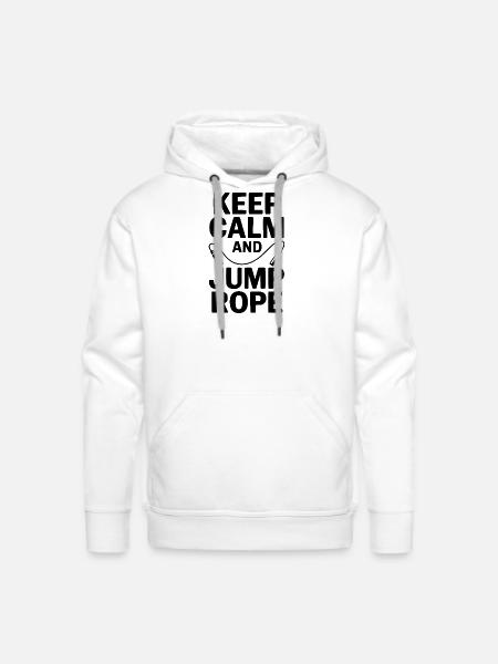 Keep Calm and Jump Rope - Men's Premium Hoodie - white