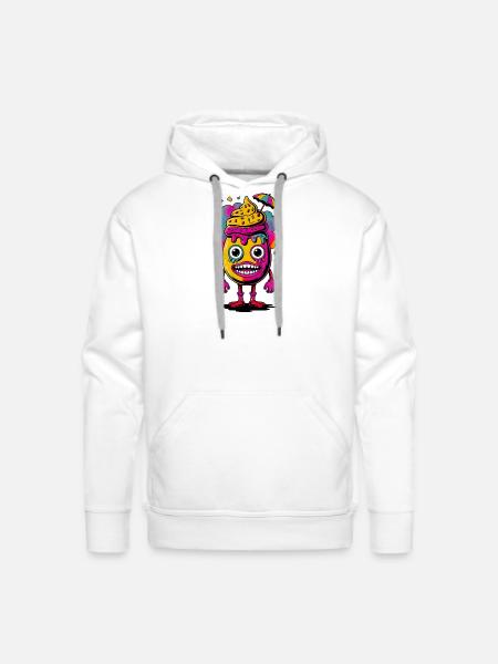 Frosted Lemon Mascot - Men's Premium Hoodie - white