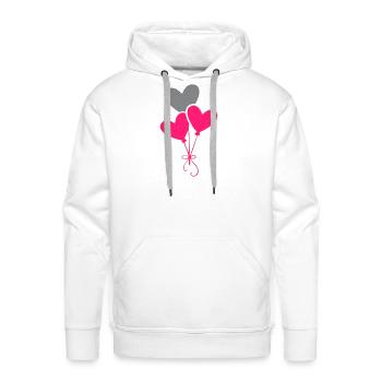 Cute Heart Balloons Valentine Graphic Art - Men's Premium Hoodie - white - Front - Liam (192cm)