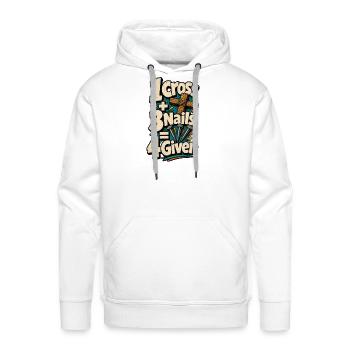 1 Croix 3 Clous 4 Donné - Molleton à capuche Premium pour homme - blanc - Devant - Liam (192cm)