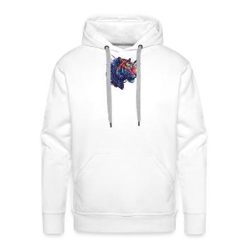 Neon Cyber Tiger - Men's Premium Hoodie - white - Front - Liam (192cm)