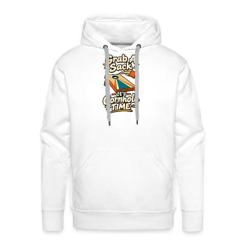 Cornhole Time Slogan Art - Men's Premium Hoodie - white - Front - Liam (192cm)