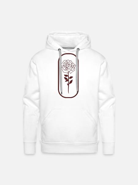 Red rose - Men's Premium Hoodie - white