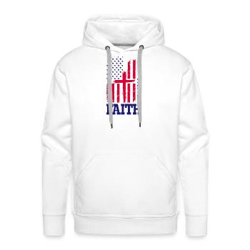 Faith Over Fear American Flag Patriotic Christian  - Men's Premium Hoodie - white - Front - Liam (192cm)
