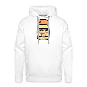 Caffeine Kawaii Capsule Bottle - Men's Premium Hoodie - white - Front - Liam (192cm)