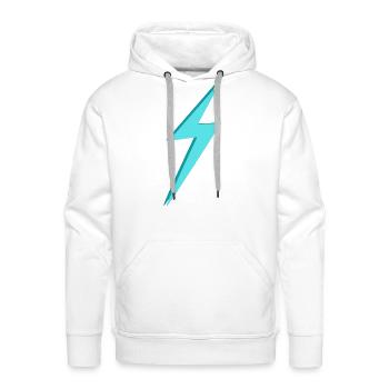Lightning Bolt Blue - Men's Premium Hoodie - white - Front - Liam (192cm)