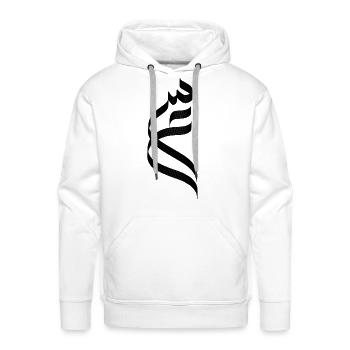  Arabic س ع Letter Monogram Minimalist Design - Men's Premium Hoodie - white - Front - Liam (192cm)