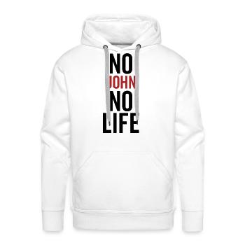 No John No Life - Men's Premium Hoodie - white - Front - Liam (192cm)