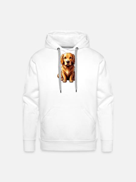 Golden Retriever Pop Art Charm - Men's Premium Hoodie - white