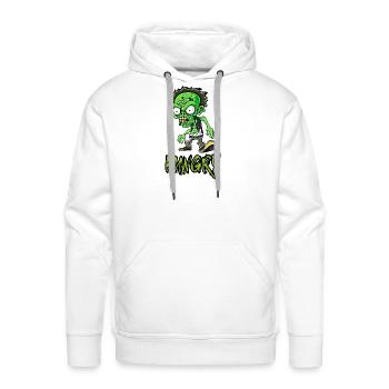 Funny Little Green Zombie Illustration- - Men's Premium Hoodie - white - Front - Liam (192cm)