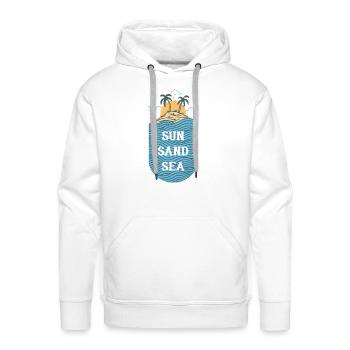 Sun Sand Sea - Men's Premium Hoodie - white - Front - Liam (192cm)