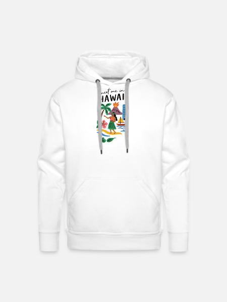 Hawaii Adventure Summer Tee - Men's Premium Hoodie - white