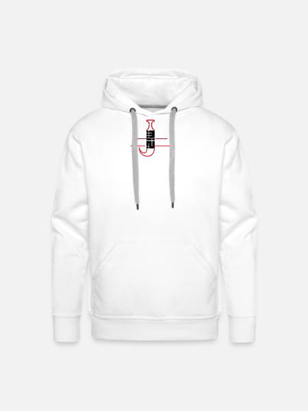 Neon Grid Microchip Icon - Men's Premium Hoodie - white