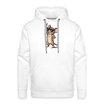 Cool Mouse Rat Rock Musician Comic - Men's Premium Hoodie - white - Front - Liam (192cm)
