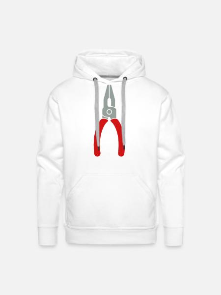 Pliers Tool Logo - Men's Premium Hoodie - white