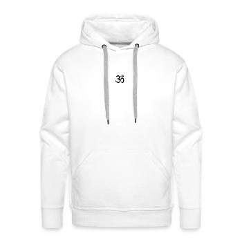 Om (Black Ink) - Men's Premium Hoodie - white - Front - Liam (192cm)