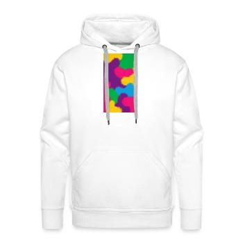 Neon Abstract Color Clouds - Men's Premium Hoodie - white - Front - Liam (192cm)