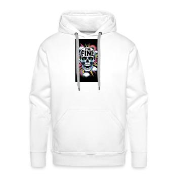 I’m Fine Skull Neon Pop Art - Men's Premium Hoodie - white - Front - Liam (192cm)