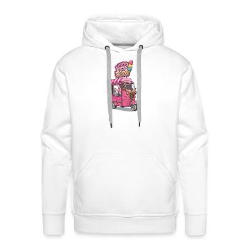 Vintage Pink Ice Cream Truck - Men's Premium Hoodie - white - Front - Liam (192cm)