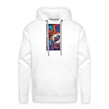 Neon Hallway Escape - Men's Premium Hoodie - white - Front - Liam (192cm)