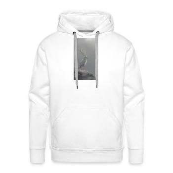 Frosted Stag in Mist - Men's Premium Hoodie - white - Front - Liam (192cm)
