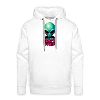 Edgy Face Martian - Men's Premium Hoodie - white - Front - Liam (192cm)