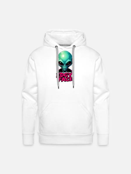 Edgy Face Martian - Men's Premium Hoodie - white