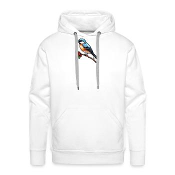 طائر السعادة الصغير - تصميم فني. - Men's Premium Hoodie - white - Front - Liam (192cm)