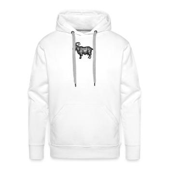 Midnight Nebula Goat - Men's Premium Hoodie - white - Front - Liam (192cm)
