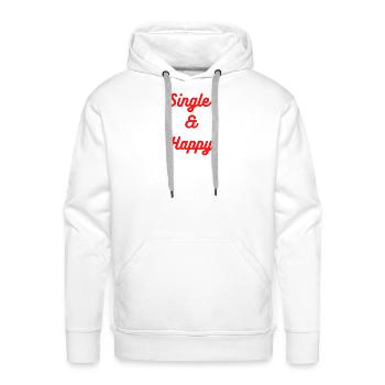 Single and happy - Men's Premium Hoodie - white - Front - Liam (192cm)