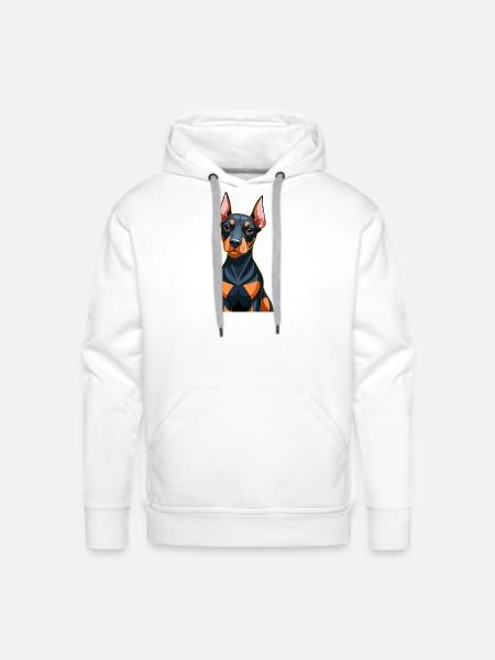Dobermann dog puppy - Men's Premium Hoodie - white