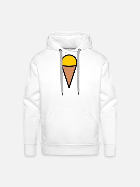 Minimal Ice Cream Cone Icon - Men's Premium Hoodie - white